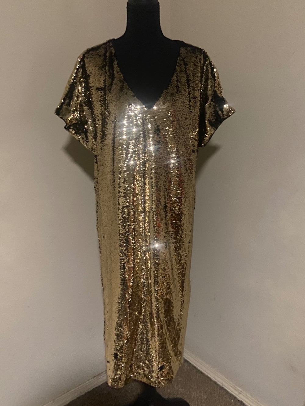 Tracee Ellis Ross for JCPenney Gold Sequin Shift Dress
